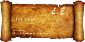 Lini Erik névjegykártya